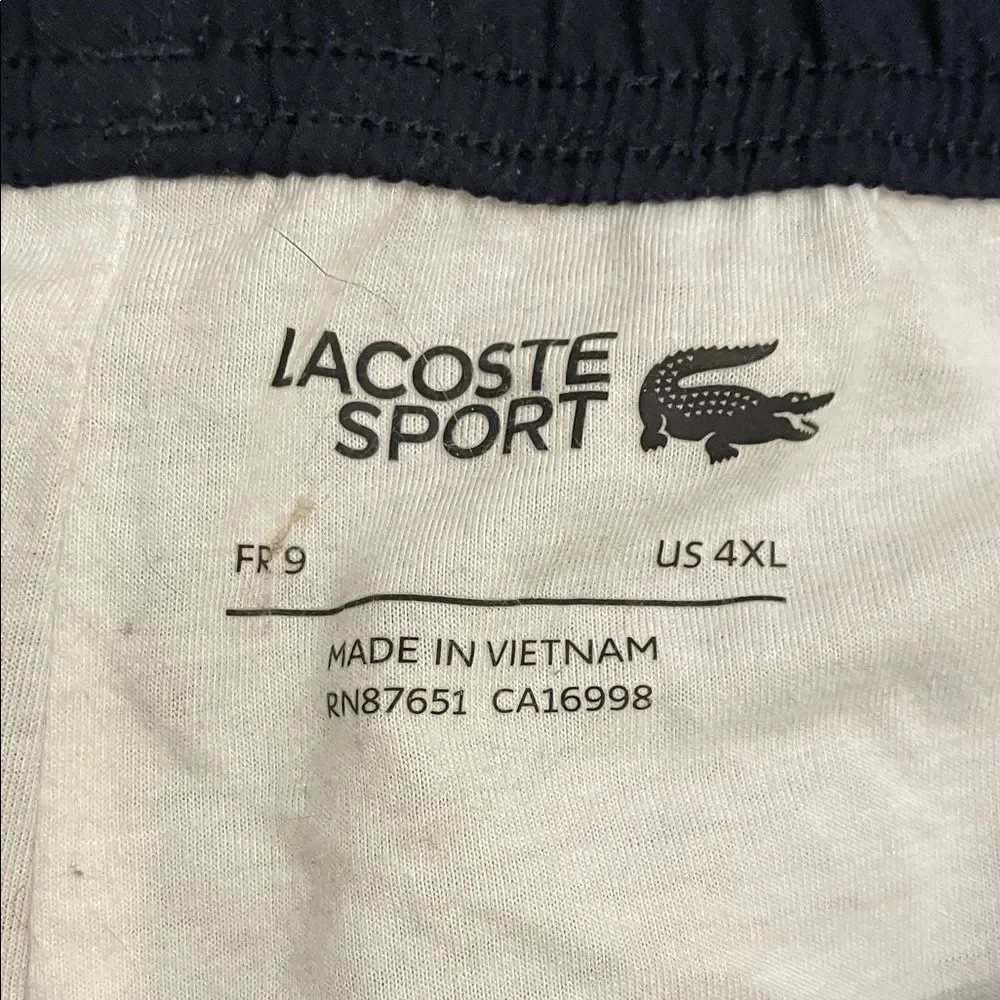 Lacoste Sport Blue Pull-on Contrast Bands Tennis Shorts Mens Size 4XL GH6908 - Picture 3 of 14